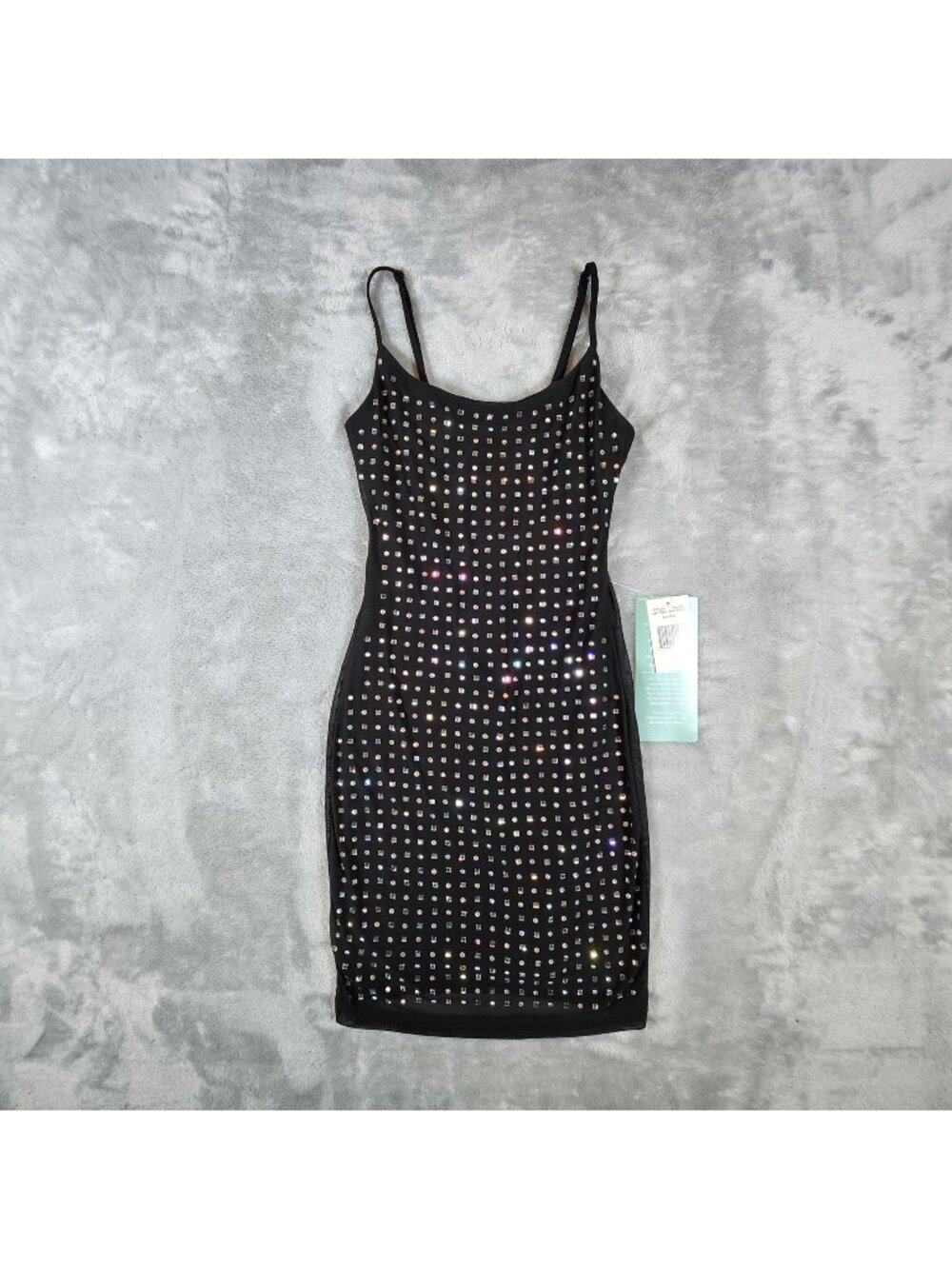 B Smart Rhinestone Diamante Mini Dress 1 Bodycon Sexy Party Club Shimmer Evening